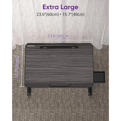 Adjustable Foldable Laptop Desk Bed Table Multifunctional Workstation with Book Stand Storage Drawer Wrist Rest and Angle