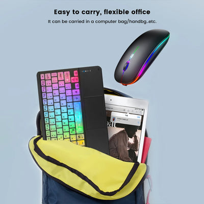 Wireless Backlight Keyboard And Mouse With Touchpad For Apple Huawei Samsung Xiaomi Rechargeable Ultra-Thin Tablet Teclado