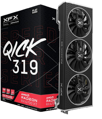 XFX Speedster QICK319 AMD Radeon RX 6700 XT Black Gaming Graphics Card with 12GB GDDR6