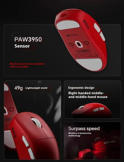 Waizowl OGM Pro V2 Gaming Mouse Customize Wireless Three-Mode Paw3950 30000dpi Lightweight Gaming Mouse E-sports Ergonomic