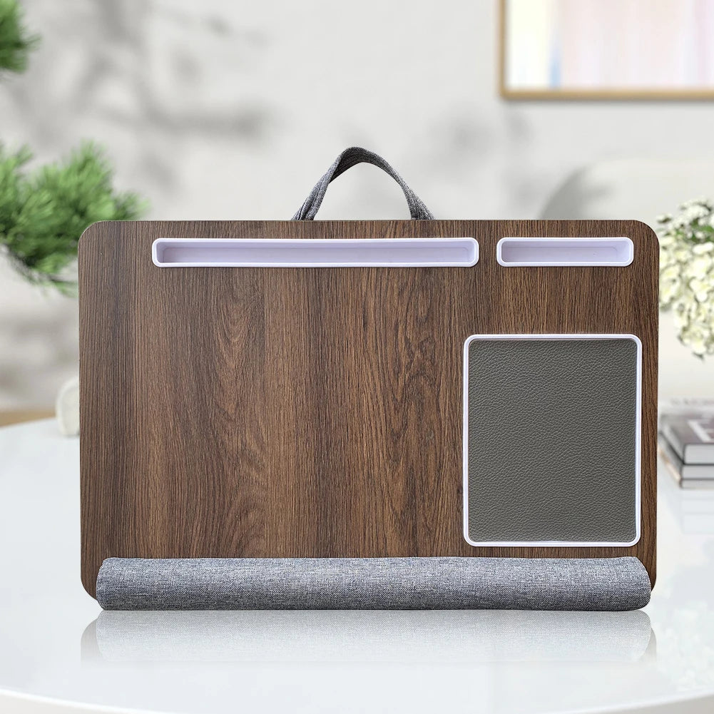 Portable Lap Laptop Desk with Pillow Cushion Home Office Lap Desk with Mouse Pad and Phone Holder Fits Up To 17.3 Inches Laptop