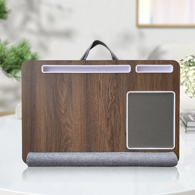 Portable Lap Laptop Desk with Pillow Cushion Home Office Lap Desk with Mouse Pad and Phone Holder Fits Up To 17.3 Inches Laptop