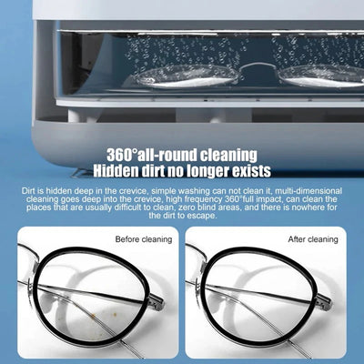 Ultrasonic Cleaning Machine 45000Hz High Frequency Vibration USB Charging Battery 360° For Glasses Watch Ring Portable Cleaner