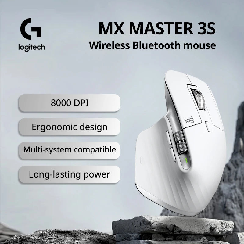 Logitech Mx Master 3s 8000 Dpi Auto-Shift Wheel Wireless Office Black Wireless Usb Ergonomic Mini Optical Mouse For Pc