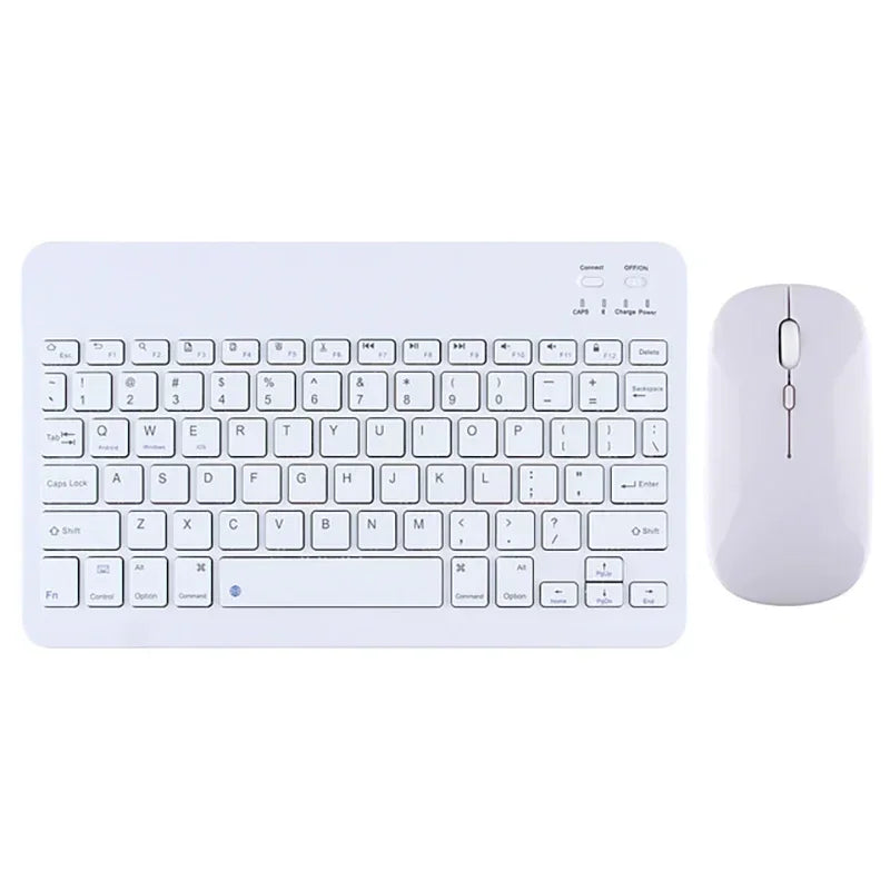 Mini Bluetooth Wireless Keyboard and Mouse Set 10 Inch Rechargeable English Keypad Mice For Tablet ipad Pro 12 9 Air 4 S6 Lite