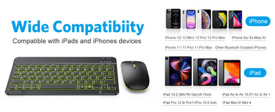 10 inch Backlit For iPad Keyboard and Mouse Backlight Bluetooth Keyboard For IOS Android Windows Wireless Keyboard and Mouse