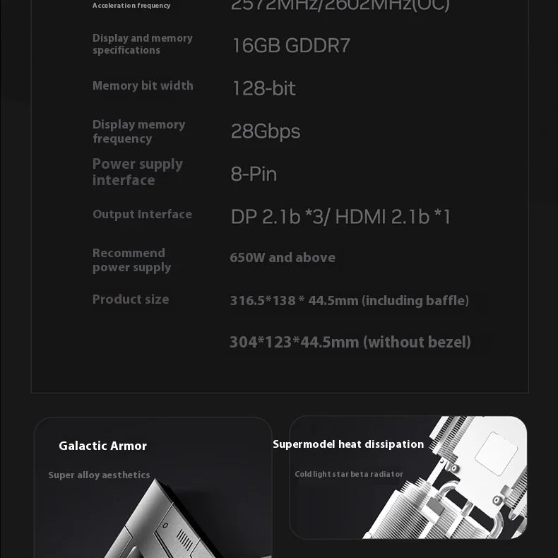 GALAX RTX5060Ti MAX OC 16G Gaming Graphics Card 5060ti rtx 5060 ti 128-bit GDDR7 Desktop placa de video Video Card