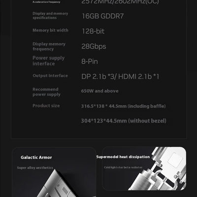 GALAX RTX5060Ti MAX OC 16G Gaming Graphics Card 5060ti rtx 5060 ti 128-bit GDDR7 Desktop placa de video Video Card