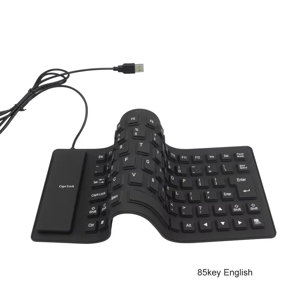 85 Keys Silicon Soft Keyboard USB Plug Play  Wired Gamer Waterproof Russian Keyboard Tablet Desktop Pad PC Tablet