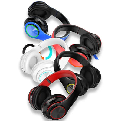 B39 Wireless Illuminated Headset Over-ear HiFi Stereo Headphones Foldable Gaming Headset For Airplane Travel Work Workout Home