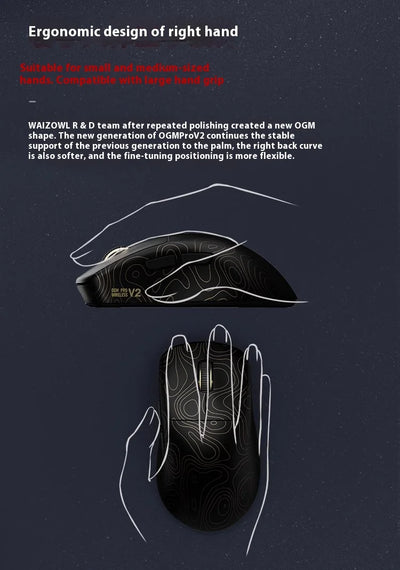 Waizowl Ogm Pro V2 Mouse Three Mode Wireless Paw3950 30000dpi Lightweight Customized Gaming Mouse For Desktop Computer Mice Gift