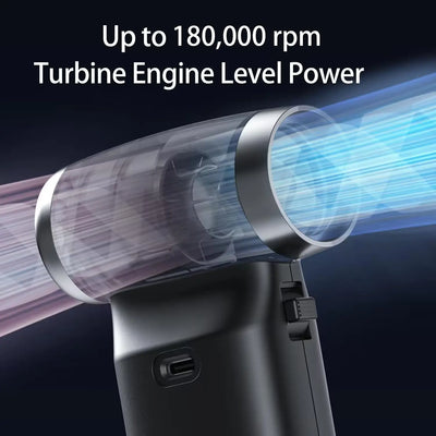 Electric Air Duster Blower Fan 110000RPM PC Duster Keyboard Mini Turbo Fan Car Dryer Rechargeable for Car Cleaning