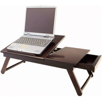 Foldable Wooden Lap Desk with Drawer Perfect Study Reading Work Convenience Easy to Wipe Clean