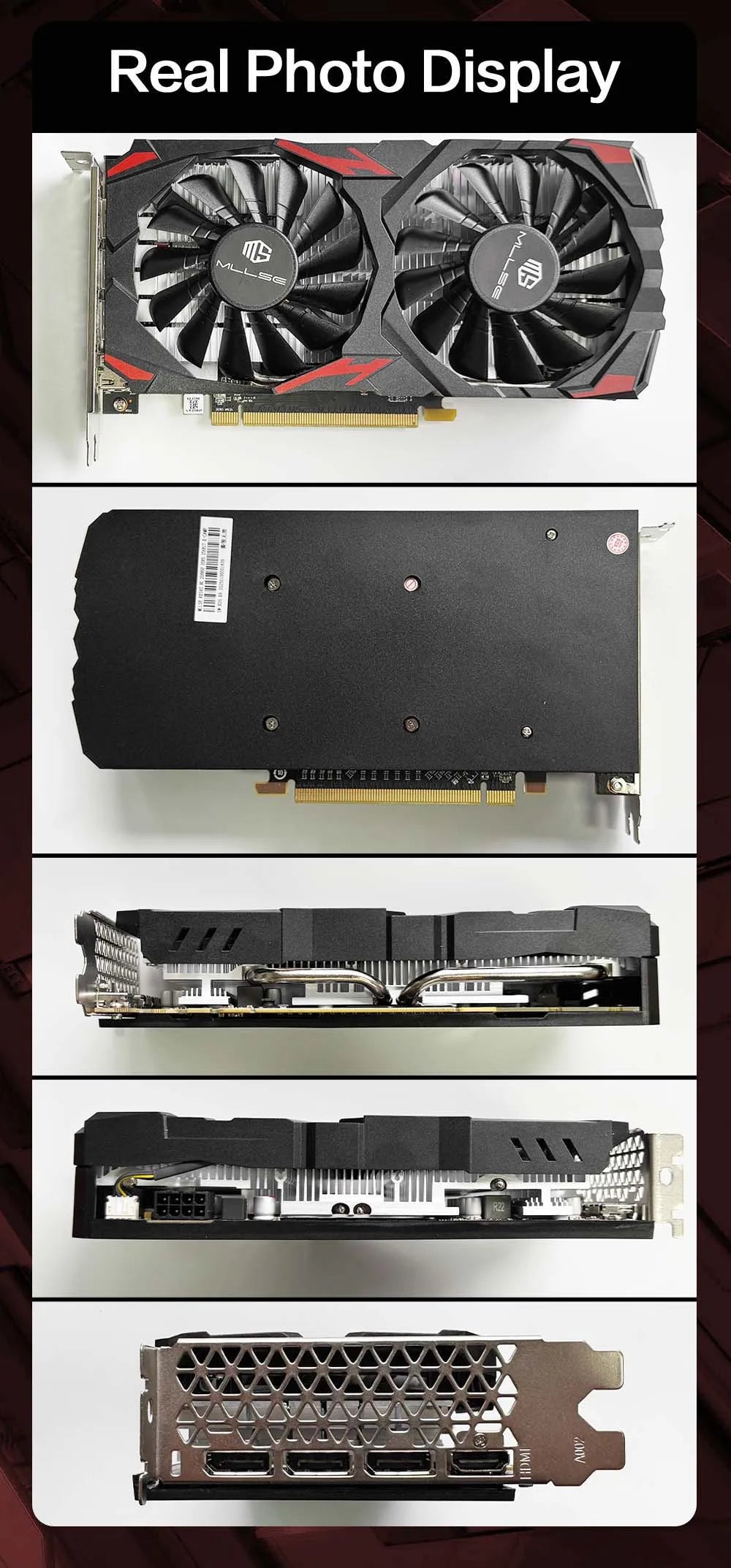 MLLSE AMD RX 580 8GB 2048SP Gaming Graphics Card GDDR5 256Bit PCI-E 3.0 ×16 8Pin Radeon GPU Rx 580 Video Card Placa De Video