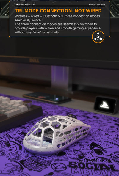 M2 Pro Gaming Mouse Darmoshark Magnesium Alloy Wireless 8K Tri-Mode Computer Game Macro Mouse N52840 PAW3950 40g lightweight