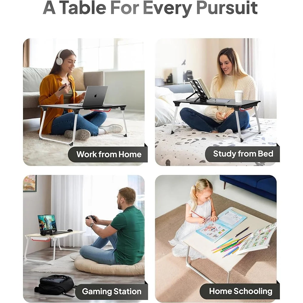 XXL Lap Desk with Storage Foldable Laptop Table Bed Couch Office Study Reading Multipurpose Work