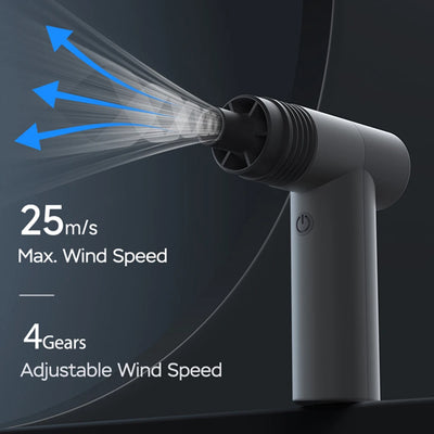 Rechargeable Air Dust Cleaner 22m/s Brushless Motor Mini Turbo Jet Fan 4-Speed Dust Blower Electric Dryer for PC Car Camera Home