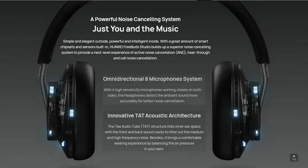 Huawei Freebuds Studio Bluetooth 5.2 Headphone ANC 6 Mic Noise Cancelling Earphone AAC HiFi Audiophile Stereo Wireless Headset