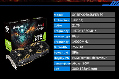 SOYO World Premiere Nvidia Geforce RTX 2060 SUPER GDDR6 8G Graphics Card 256Bit White Video Gaming Card Full New GPU RGB Card
