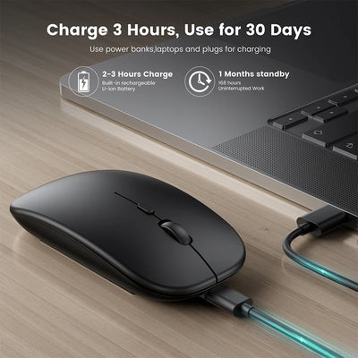 Wireless Mouse For Laptop PC 2.4GHz RGB Rechargeable Mouses Wireless Computer Silent Mice LED Backlit Ergonomic Gaming Mouse