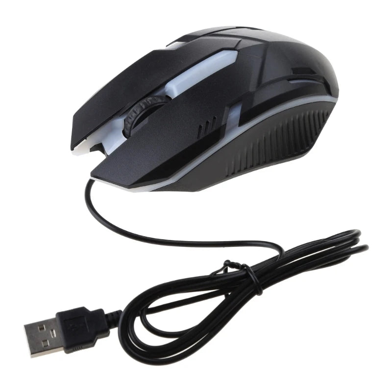 DN59 Mouse Gaming PC Gaming Mice 1000 Adjustable DPI Ergonomic Wired Mouse 7 Color Gradient Light Comfortable Gamer Mouse