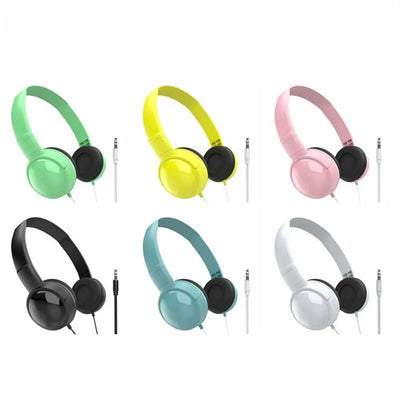 3.5mm Adjustable Headphones Kids Over Ear Stereo Headband Gaming Girl Gift for Mobile Tablet