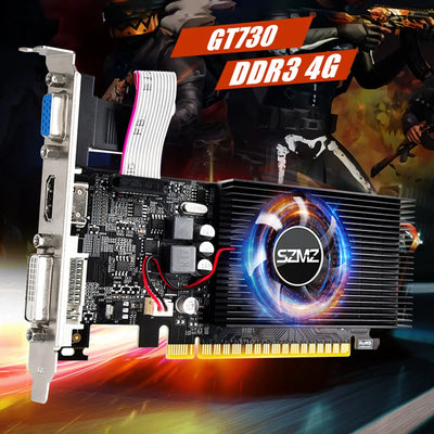 GT730 4GB DDR3 128Bit/64Bit Gaming Video Card with HDMI VGA DVI Port PCI-E2.0 16X PC Graphics Card GT610 1/2GB GPU Display Cards