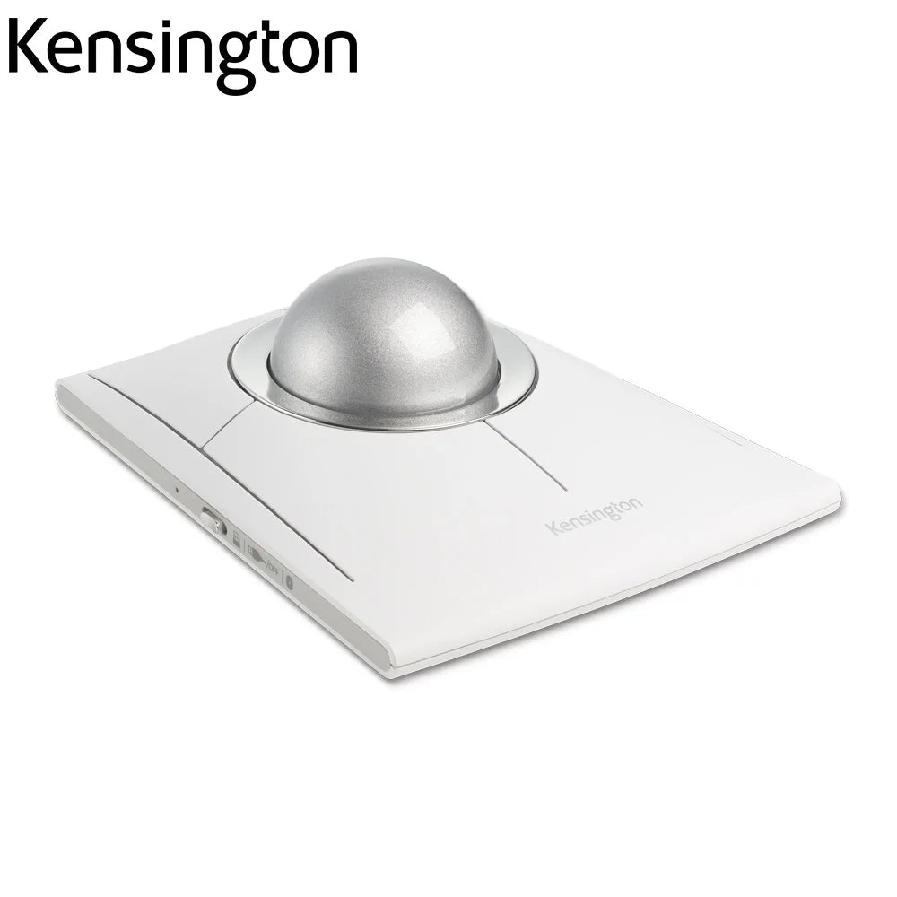 Kensington Wireless/Wired Mouse Trackball SlimBlade Pro White Ergonomic Design for Both Hand for CAD K72084