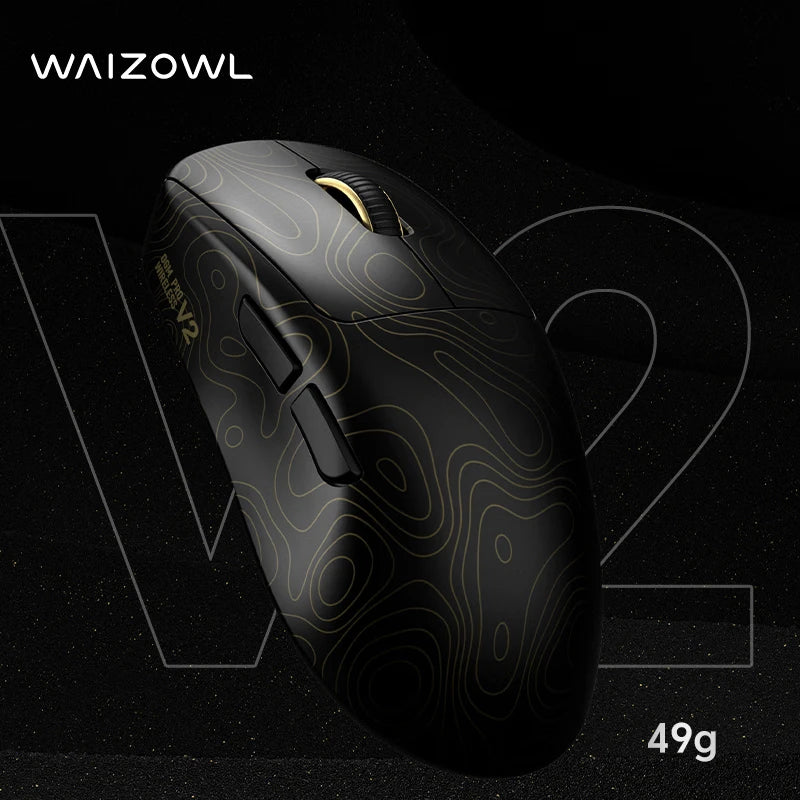 Waizowl Ogm Pro V2 Mouse Three Mode Wireless Paw3950 30000dpi Lightweight Customized Gaming Mouse For Desktop Computer Mice Gift
