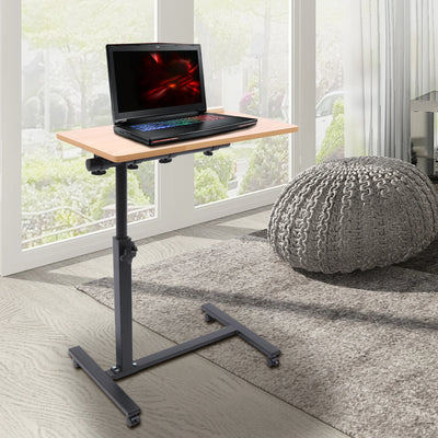 58-90cm Adjustable Height Laptop Desk Rectangle Desktop 4 Universal Wheels (All with Brakes)