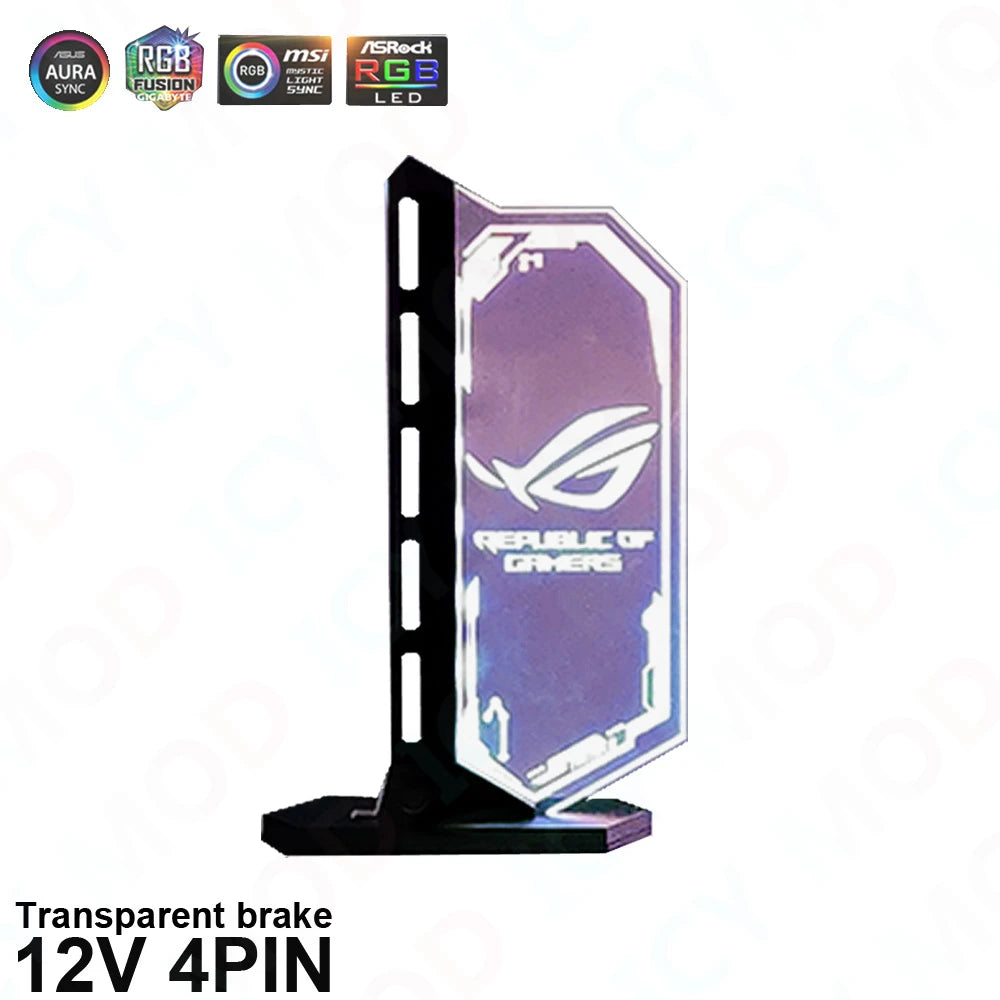 Transparent Vertical GPU Support For RTX 4090 4080 Customize VGA Bracket Customizable Stand Holder DIY 12V/5V AURA SYNC PC MOD