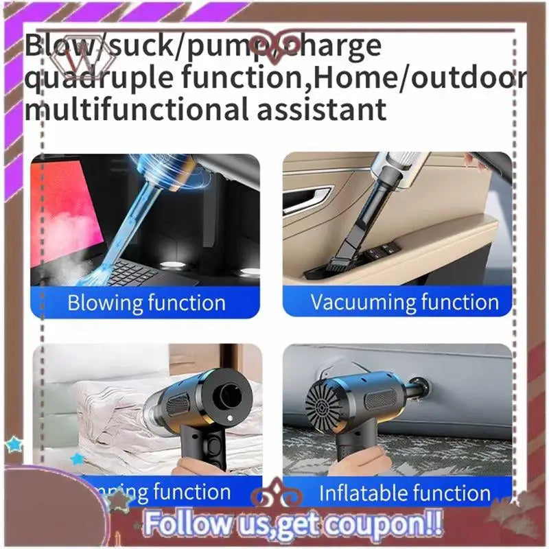 Latest Portable Compressed Air Duster Blower Cleaner USB Charging Computer Household Blower Cleaner Car Powerful Cleaning Durabl