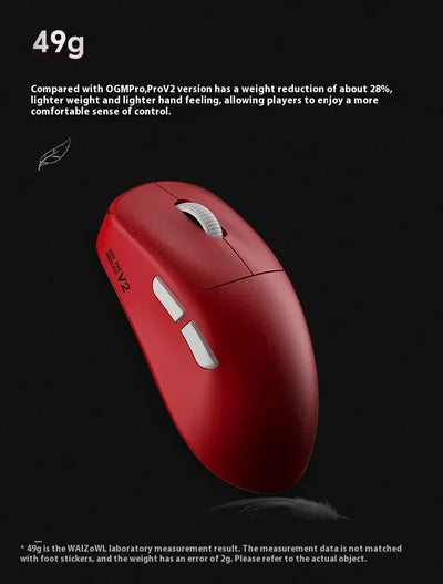 Waizowl OGM Pro V2 Gaming Mouse Customize Wireless Three-Mode Paw3950 30000dpi Lightweight Gaming Mouse E-sports Ergonomic