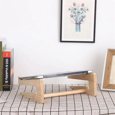 Wood Laptop Stand Assembled Lapdesk Riser For 11-17 inch Laptop Wooden Cooling Bracket For Macbook Dell Reinforced Support Base