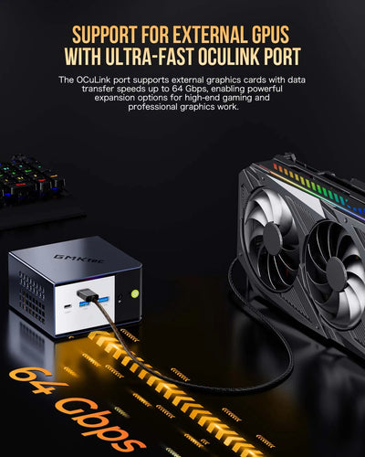 GMKtec EVO-X1 Mini PC AMD AI 9 HX 370 Win11 Pro LPDDR5X