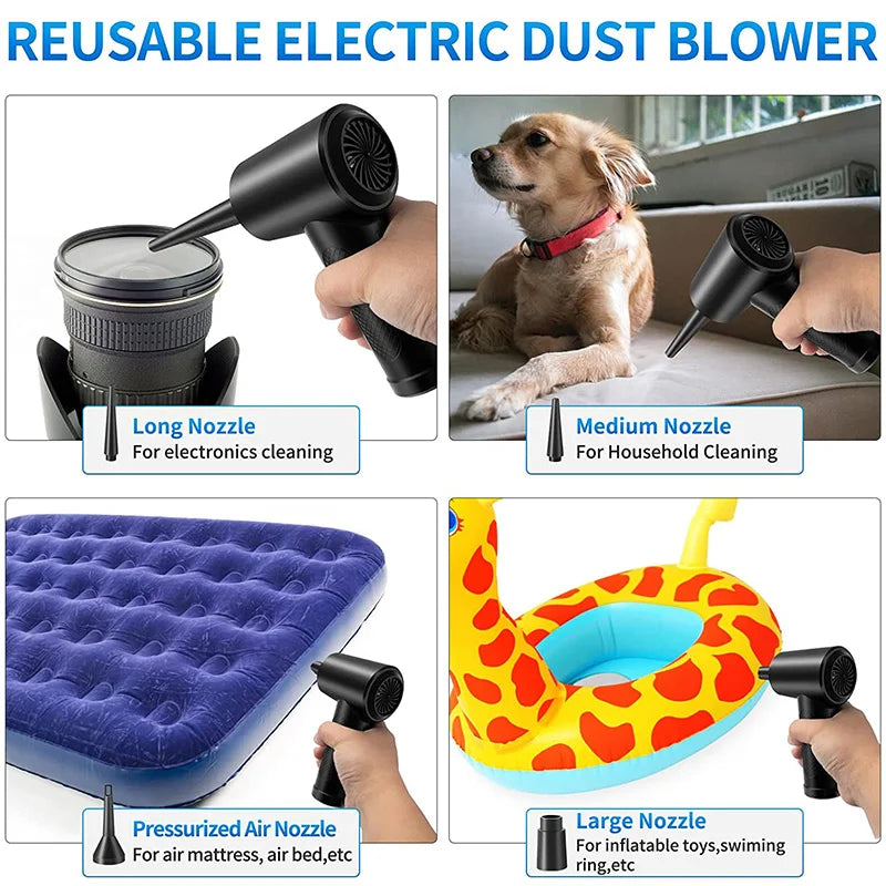 Protable Air Duster for Computer Cleaning 51000RPM Cordless Compressed Air Blower with LED Light for PC computers Keyboard Clean