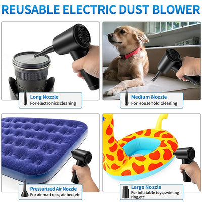 Protable Air Duster for Computer Cleaning 51000RPM Cordless Compressed Air Blower with LED Light for PC computers Keyboard Clean