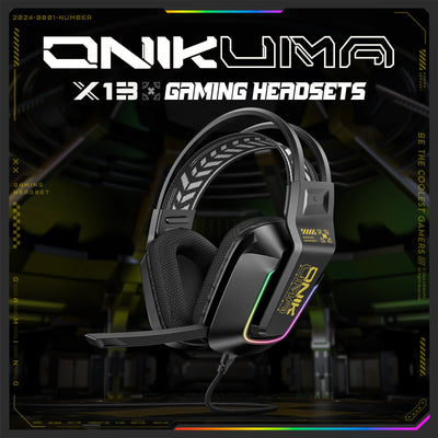 ONIKUMA Wired Over-Ear Headphones - Lightweight, Foldable, Portable, Stereo Bass, Crystal Clear Microphone, Compatible with Smar