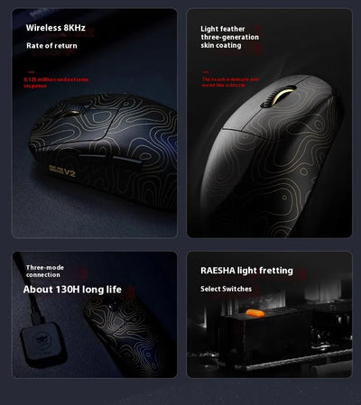Waizowl Ogm Pro V2 Mouse Three Mode Wireless Paw3950 30000dpi Lightweight Customized Gaming Mouse For Desktop Computer Mice Gift