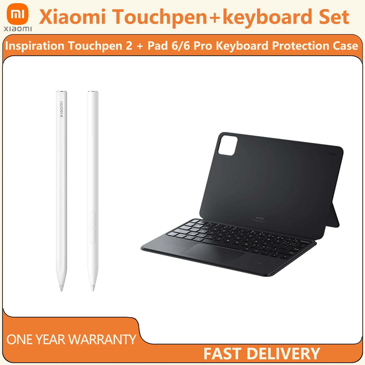 Original Xiaomi Stylus Pen 2 nd Pad 6 / 6 Pro Keyboard Case For Draw Writing Tablet 6 Series Magnetic Touch Keyboard and pen set