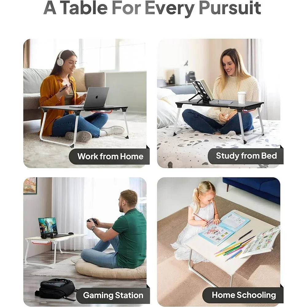 XXL Lap Desk with Storage Foldable Laptop Table Bed Couch Office Study Reading Multipurpose Work