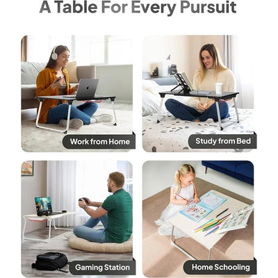 XXL Lap Desk with Storage Foldable Laptop Table Bed Couch Office Study Reading Multipurpose Work