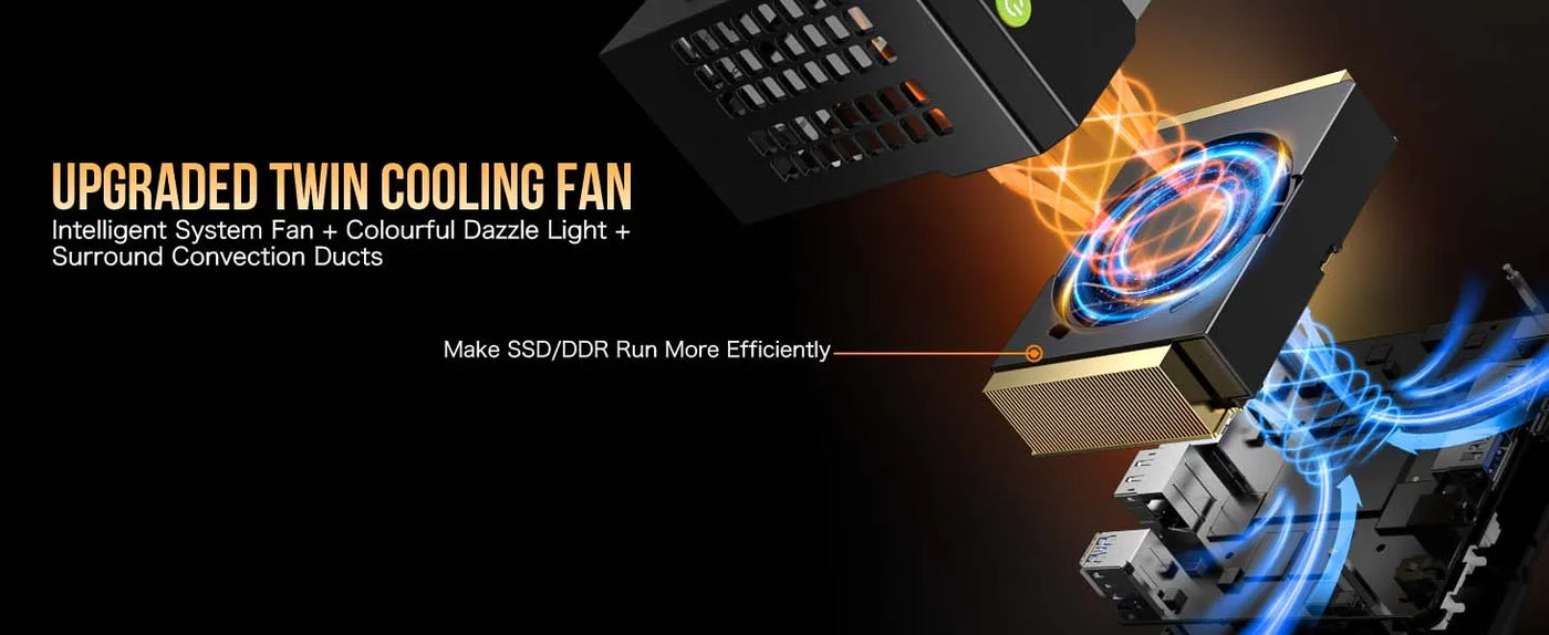 GMKtec EVO-X1 Mini PC AMD AI 9 HX 370 Win11 Pro LPDDR5X