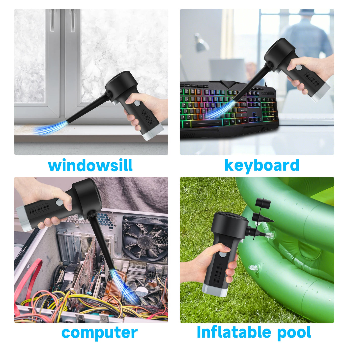Electric Air Blower for Computer Cleaner,Cordless Air Duster,Replaces Compressed Air Can,Handy Dust for PC Keyboard Cleaning