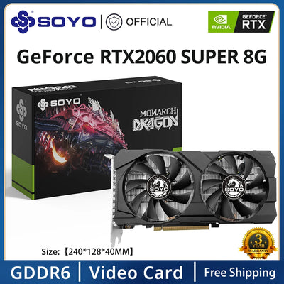 SOYO World Premiere Nvidia Geforce RTX 2060 SUPER GDDR6 8G Graphics Card 256Bit White Video Gaming Card Full New GPU RGB Card