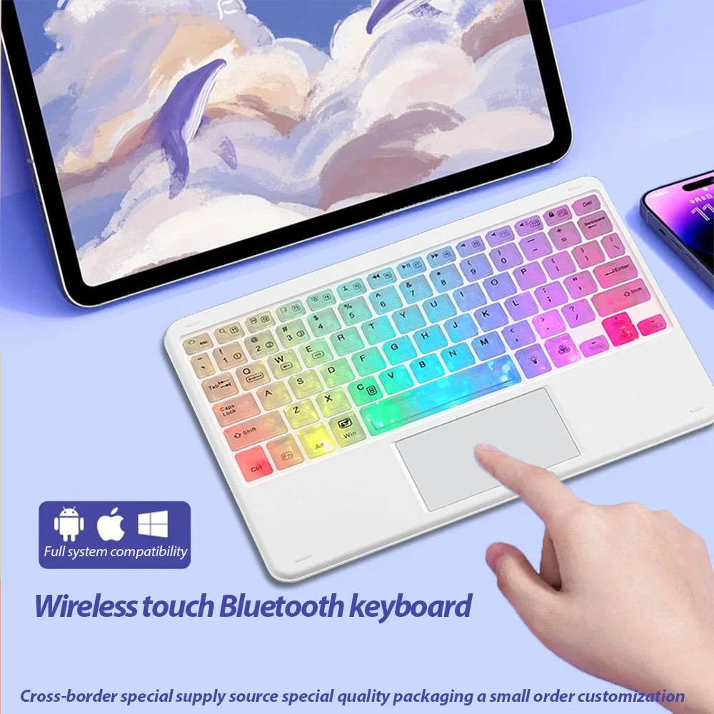 Wireless Backlight Keyboard And Mouse With Touchpad For Apple Huawei Samsung Xiaomi Rechargeable Ultra-Thin Tablet Teclado