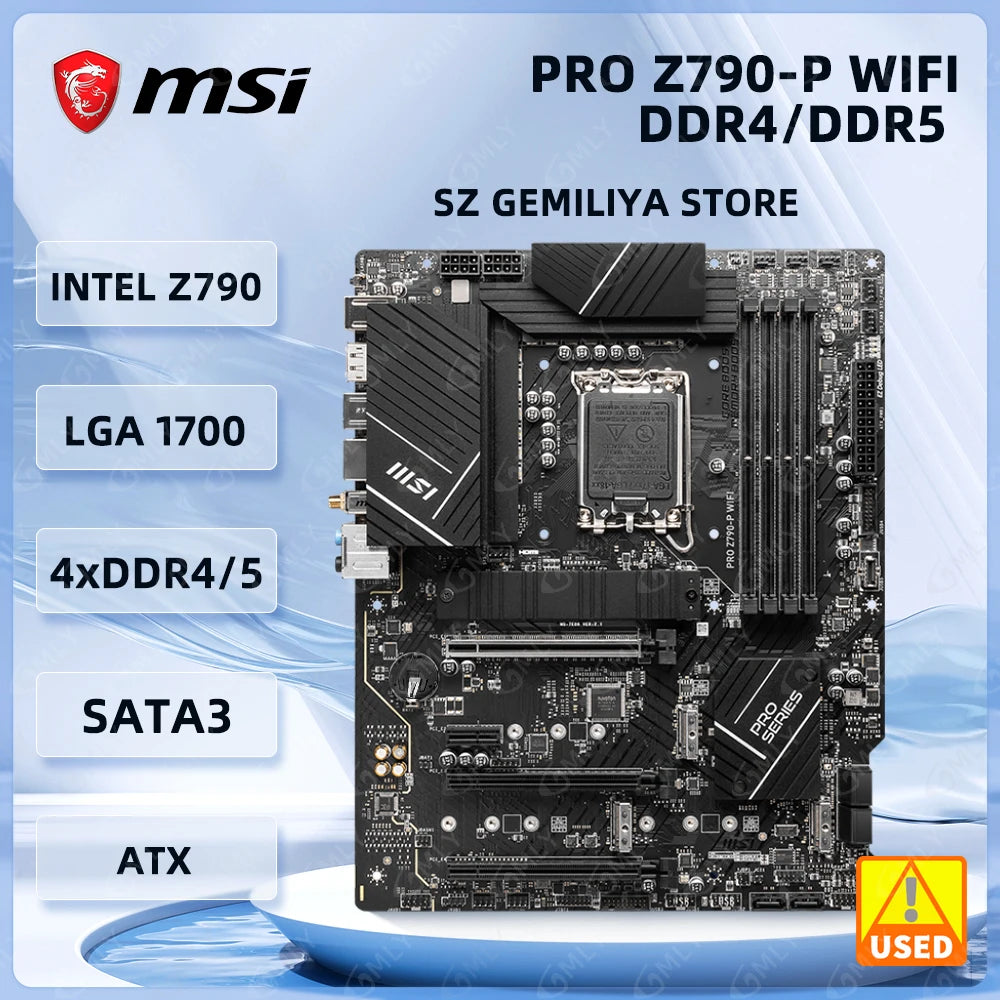 MSI Z790 Motherboard PRO Z790-P WIFI DDR4/DDR5 Motherboard LGA 1700 128GB 256GB M.2 support 14900F 13900 13700 12400 12100 cpu