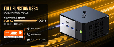 GMKtec EVO-X1 Mini PC AMD AI 9 HX 370 Win11 Pro LPDDR5X