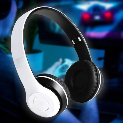 P47 Wireless Over Ear Headset Noise Cancelling Bluetooth-Compatible 5.0 Game Headset Card Mp3 Player Built-in Mic for Smartphone