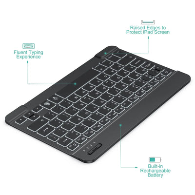 10 inch Backlit For iPad Keyboard and Mouse Backlight Bluetooth Keyboard For IOS Android Windows Wireless Keyboard and Mouse